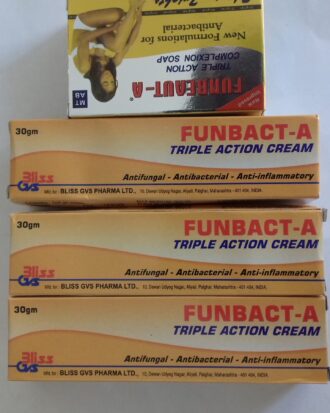 FUNBACT-A TRIPLE ACTION CREAM and SOAP - (3 Tubes-25g & 1 Soap-80g)