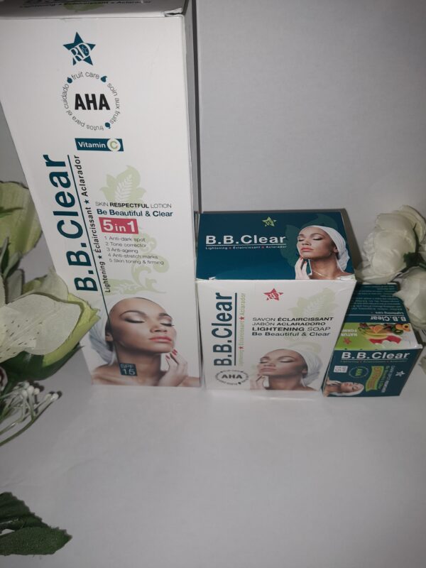 B. B. Clear Lightening PACK - (Lotion, Soap And Face Cream) - Kamsico